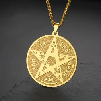 Tetragrammaton Seal of Solomon Necklace Witchcraft Pentacle Necklace Protection Amulet Jewelry-MoonChildWorld