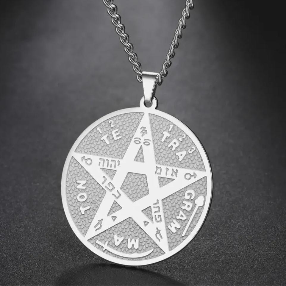 Tetragrammaton Seal of Solomon Necklace Witchcraft Pentacle Necklace Protection Amulet Jewelry-MoonChildWorld