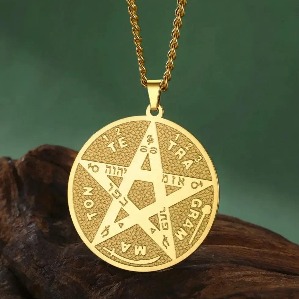 Tetragrammaton Seal of Solomon Necklace Witchcraft Pentacle Necklace Protection Amulet Jewelry-MoonChildWorld
