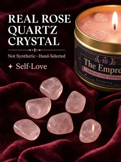 The Empress Tarot Candle – Rose Geranium Scented Rose Quartz Candle-MoonChildWorld