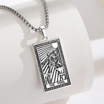 The Fool Tarot Cards Necklace Major Arcana Divination Pendant Witch Jewelry