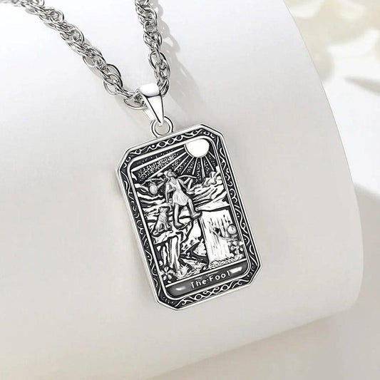 The Fool Tarot Cards Necklace Major Arcana Divination Pendant Witch Jewelry-MoonChildWorld