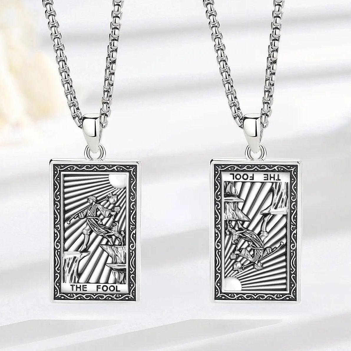 The Fool Tarot Cards Necklace Major Arcana Divination Pendant Witch Jewelry-MoonChildWorld