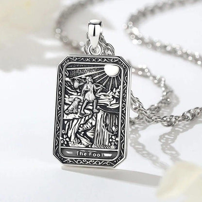 The Fool Tarot Cards Necklace Major Arcana Divination Pendant Witch Jewelry-MoonChildWorld