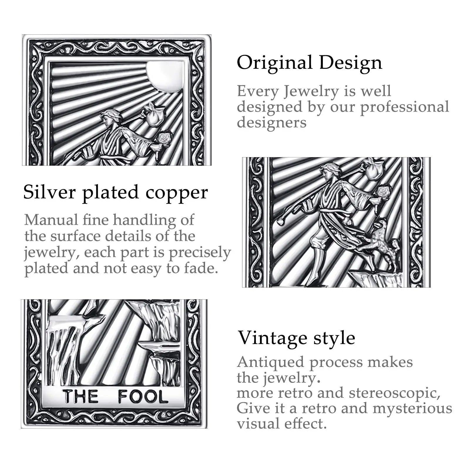 The Fool Tarot Cards Necklace Major Arcana Divination Pendant Witch Jewelry-MoonChildWorld