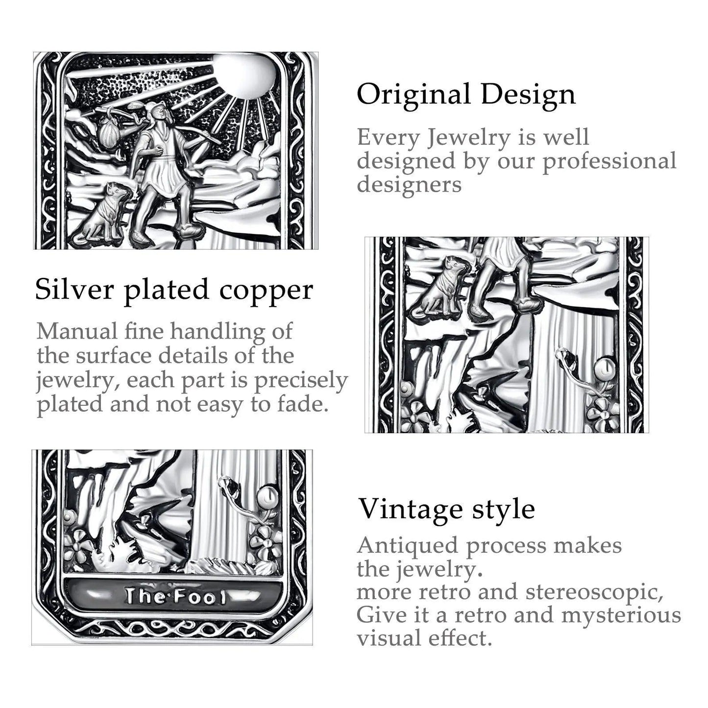 The Fool Tarot Cards Necklace Major Arcana Divination Pendant Witch Jewelry-MoonChildWorld