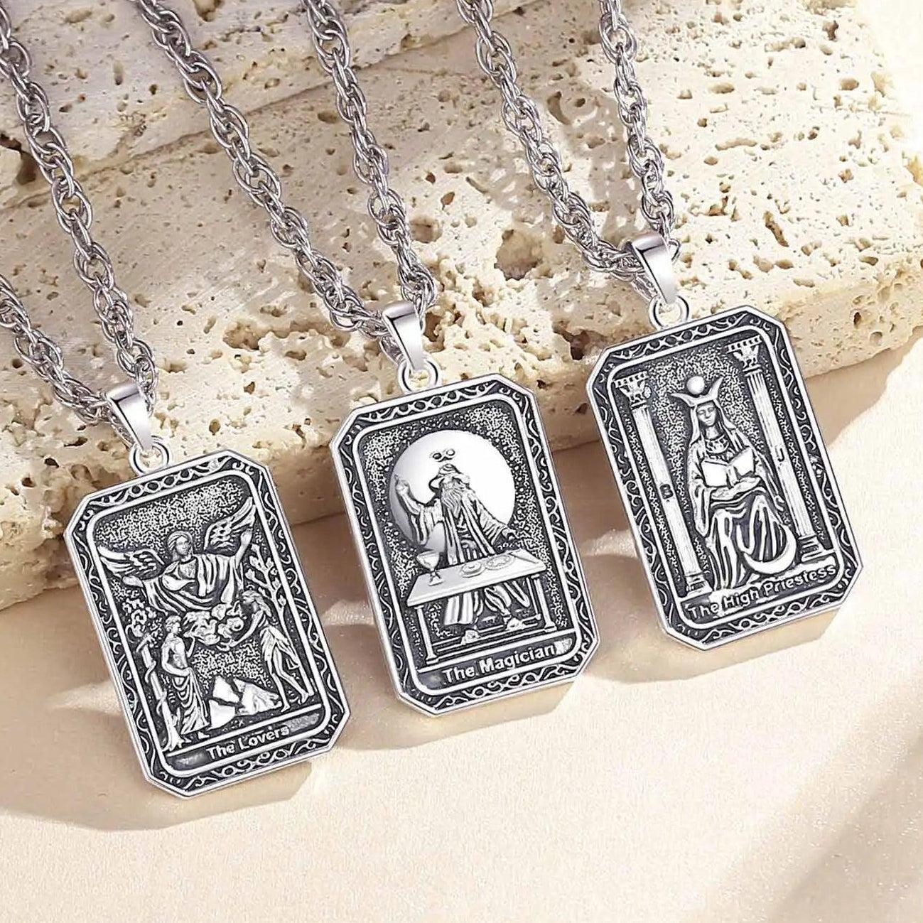 The High Priestess Tarot Cards Necklace Major Arcana Divination Pendant Witch Jewelry-MoonChildWorld