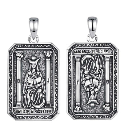 The High Priestess Tarot Cards Necklace Major Arcana Divination Pendant Witch Jewelry-MoonChildWorld