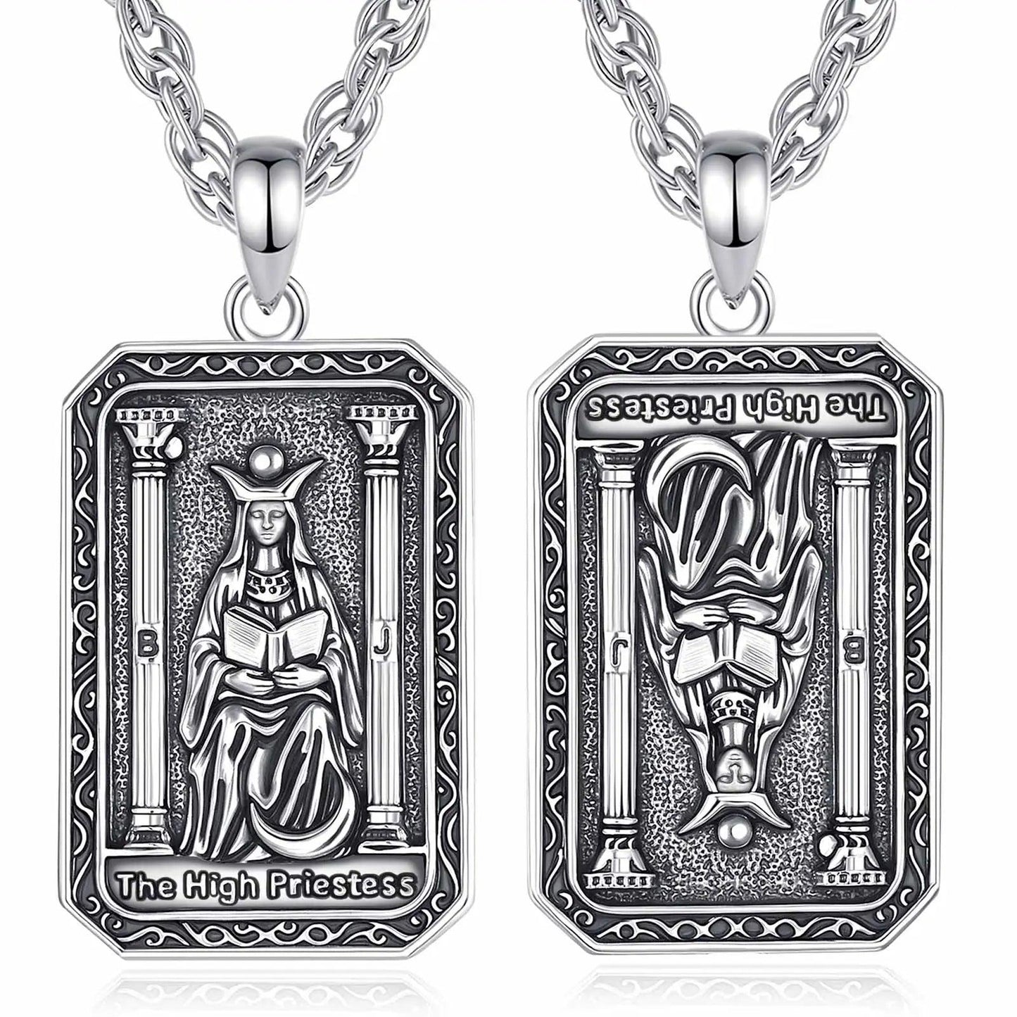 The High Priestess Tarot Cards Necklace Major Arcana Divination Pendant Witch Jewelry-MoonChildWorld