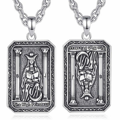 The High Priestess Tarot Cards Necklace Major Arcana Divination Pendant Witch Jewelry-MoonChildWorld