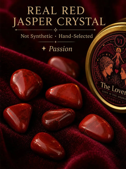 The Lovers Tarot Candle – Orange Blossom Vanilla Scented Crystal Candle-MoonChildWorld