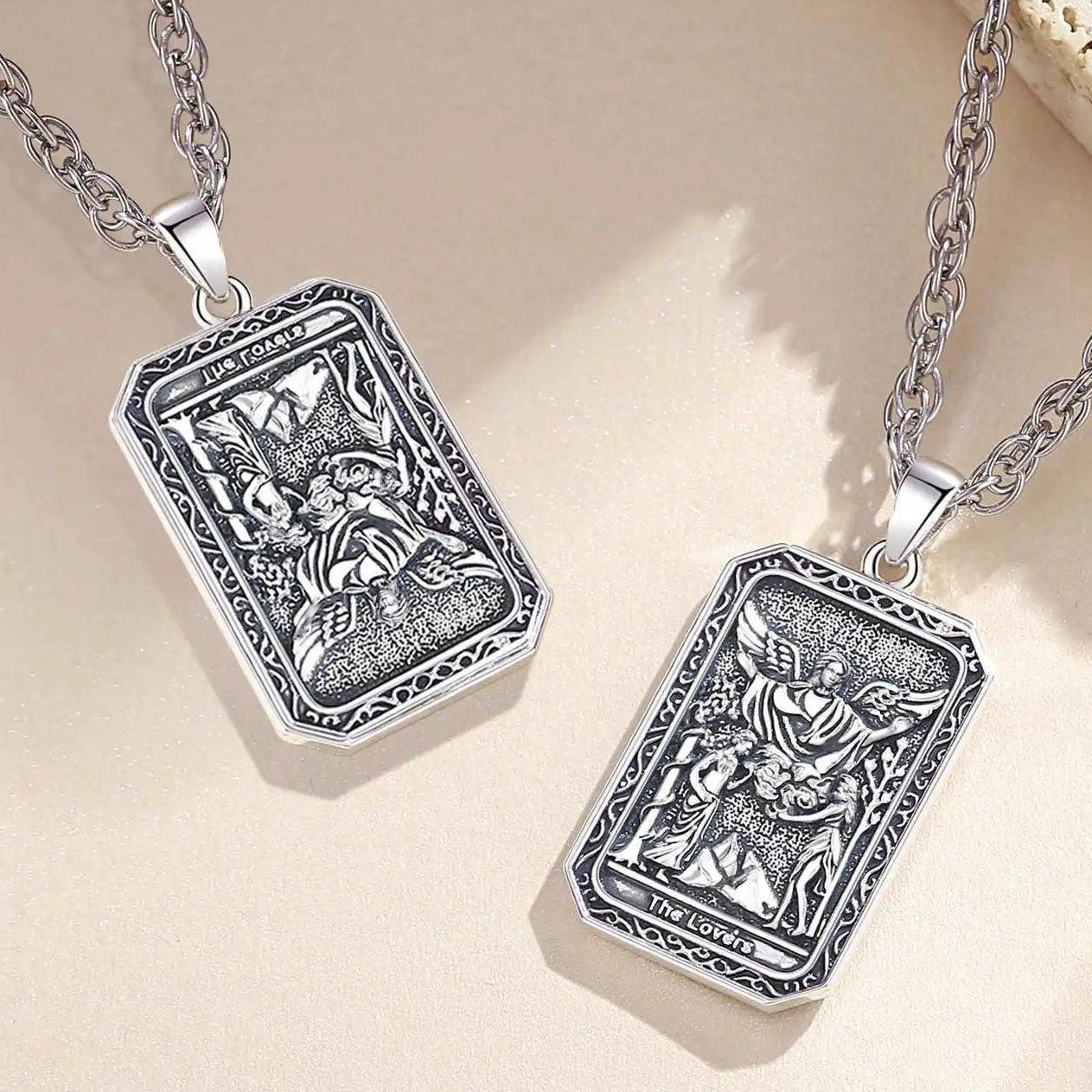 The Lovers Tarot Cards Necklace Major Arcana Divination Pendant Witch Jewelry-MoonChildWorld