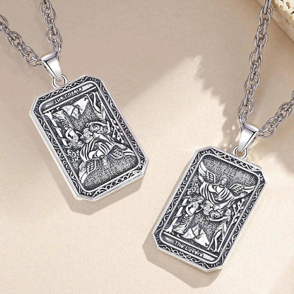 The Lovers Tarot Cards Necklace Major Arcana Divination Pendant Witch Jewelry-MoonChildWorld
