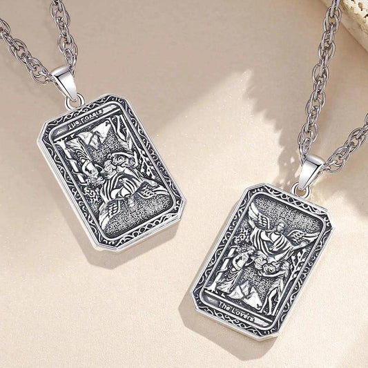 The Lovers Tarot Cards Necklace Major Arcana Divination Pendant Witch Jewelry-MoonChildWorld