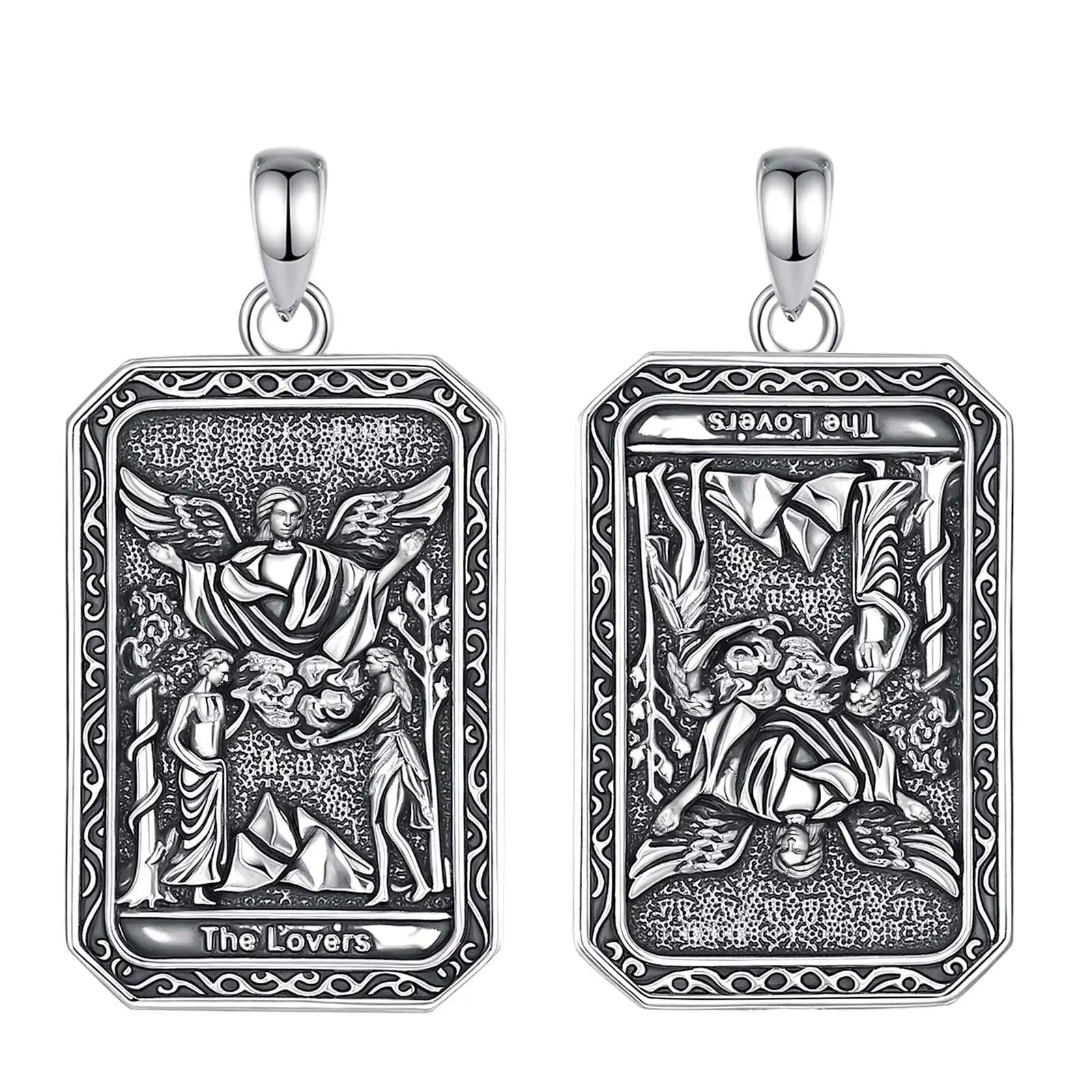The Lovers Tarot Cards Necklace Major Arcana Divination Pendant Witch Jewelry-MoonChildWorld
