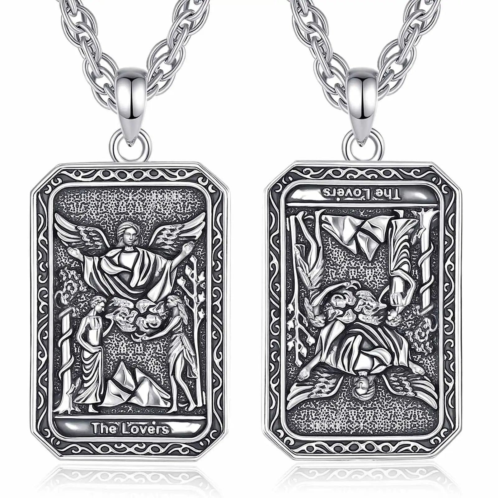 The Lovers Tarot Cards Necklace Major Arcana Divination Pendant Witch Jewelry-MoonChildWorld