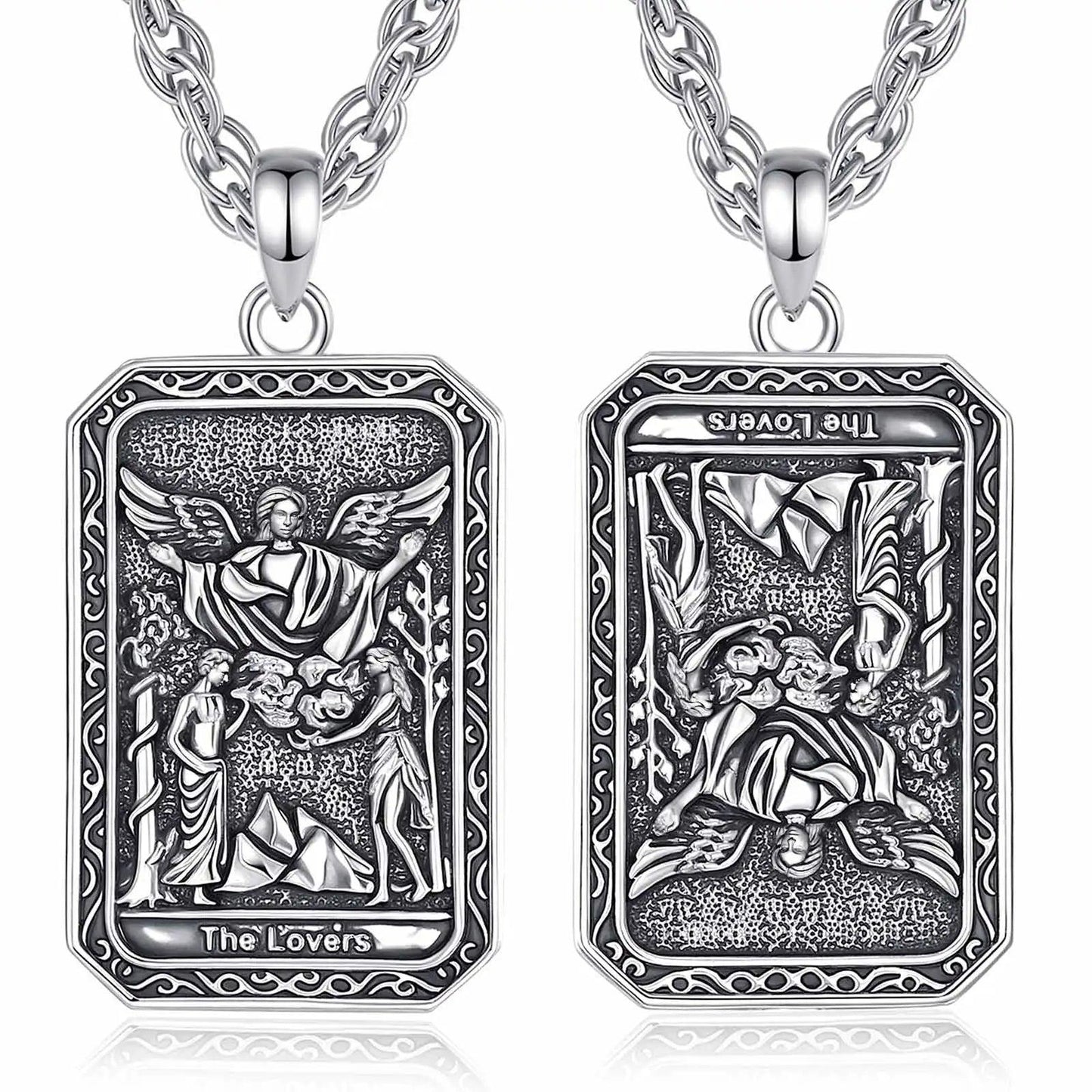 The Lovers Tarot Cards Necklace Major Arcana Divination Pendant Witch Jewelry-MoonChildWorld