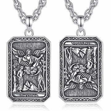 The Lovers Tarot Cards Necklace Major Arcana Divination Pendant Witch Jewelry-MoonChildWorld