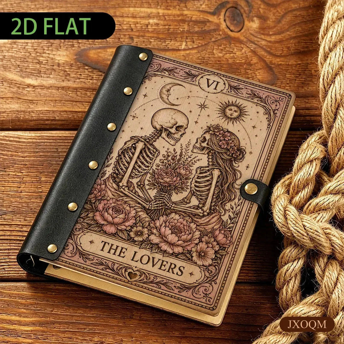 The Lovers Tarot Skeleton Journal - gothic grimoire - MoonChildWorld