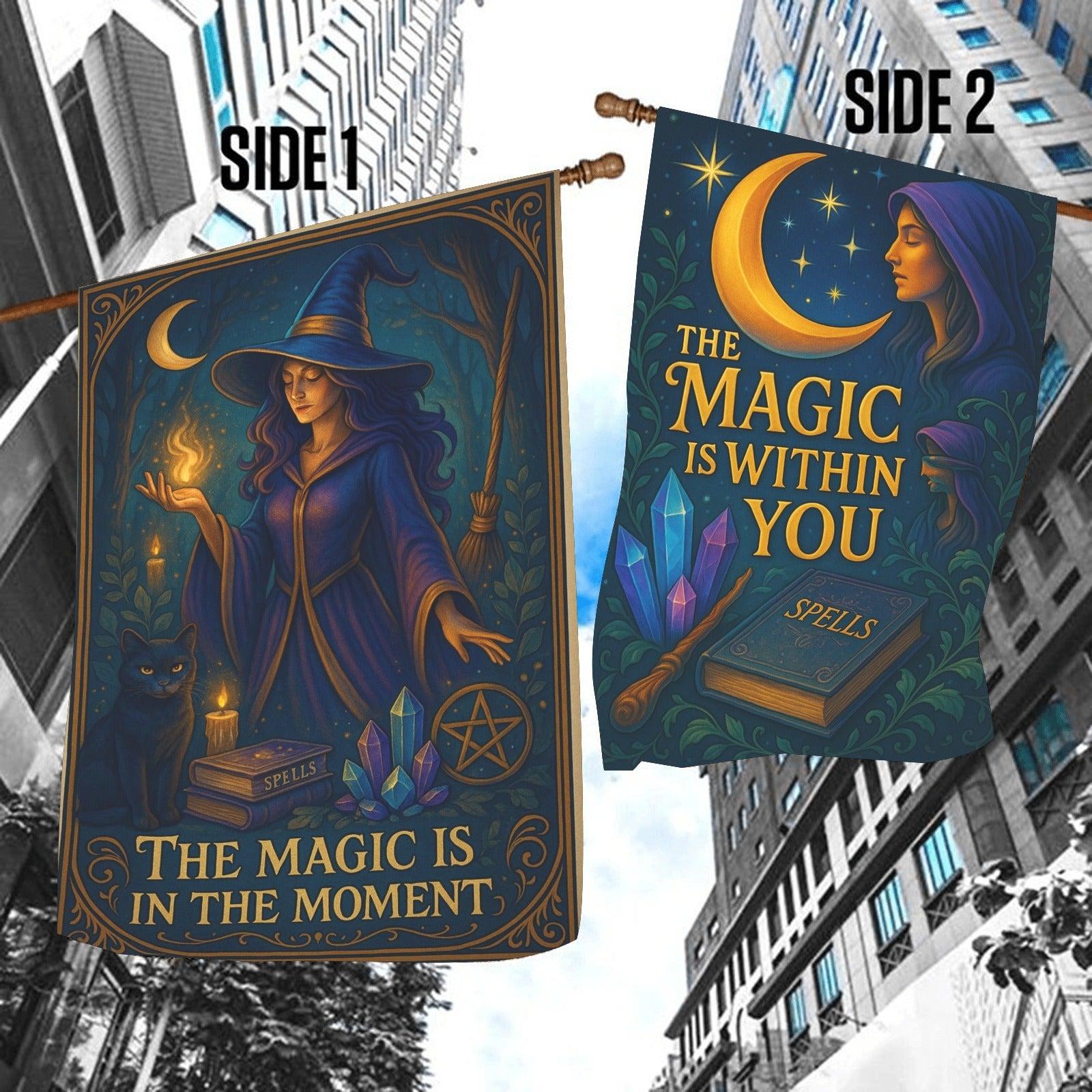 The Magic Within You Witchy Garden Flag & Wicca House Flag - Pagan Outdoor Decor-MoonChildWorld