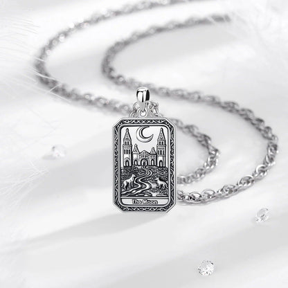 The Moon Tarot Cards Necklace Major Arcana Divination Pendant Wicca Pagan Jewelry-MoonChildWorld