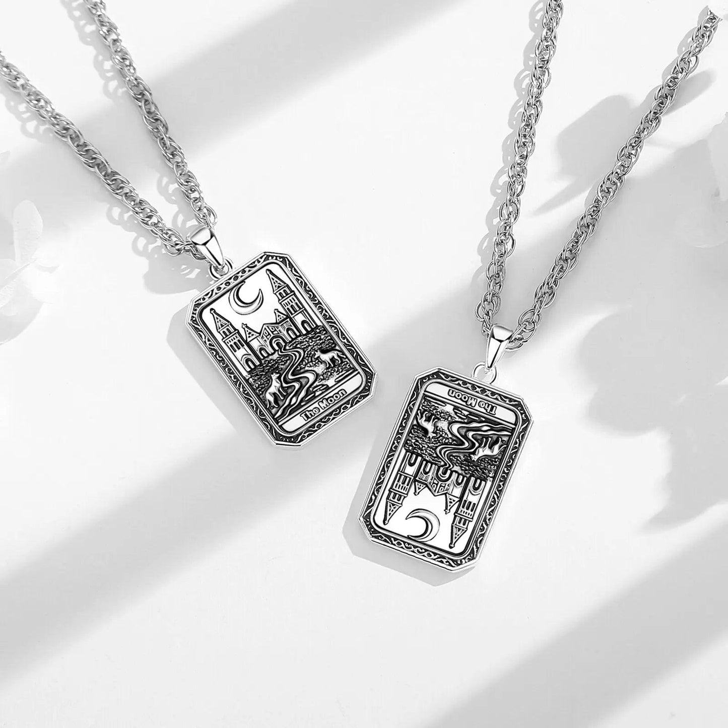 The Moon Tarot Cards Necklace Major Arcana Divination Pendant Wicca Pagan Jewelry-MoonChildWorld