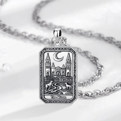 The Moon Tarot Cards Necklace Major Arcana Divination Pendant Wicca Pagan Jewelry-MoonChildWorld