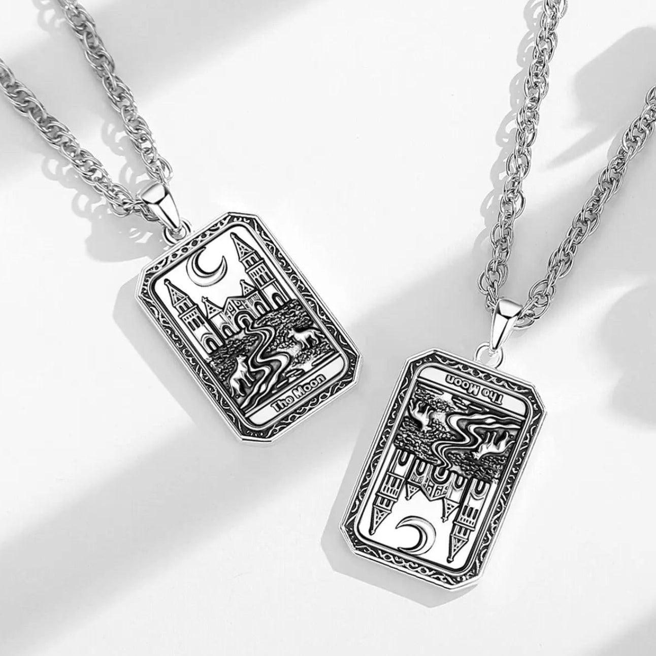 The Moon Tarot Cards Necklace Major Arcana Divination Pendant Wicca Pagan Jewelry-MoonChildWorld