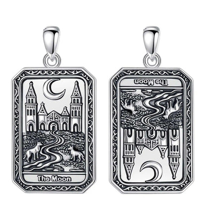The Moon Tarot Cards Necklace Major Arcana Divination Pendant Wicca Pagan Jewelry-MoonChildWorld