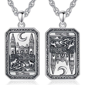 The Moon Tarot Cards Necklace Major Arcana Divination Pendant Wicca Pagan Jewelry-MoonChildWorld