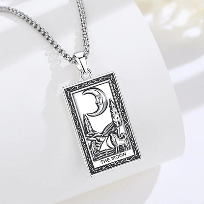 The Moon Tarot Cards Necklace Major Arcana Divination Pendant Witch Jewelry-MoonChildWorld