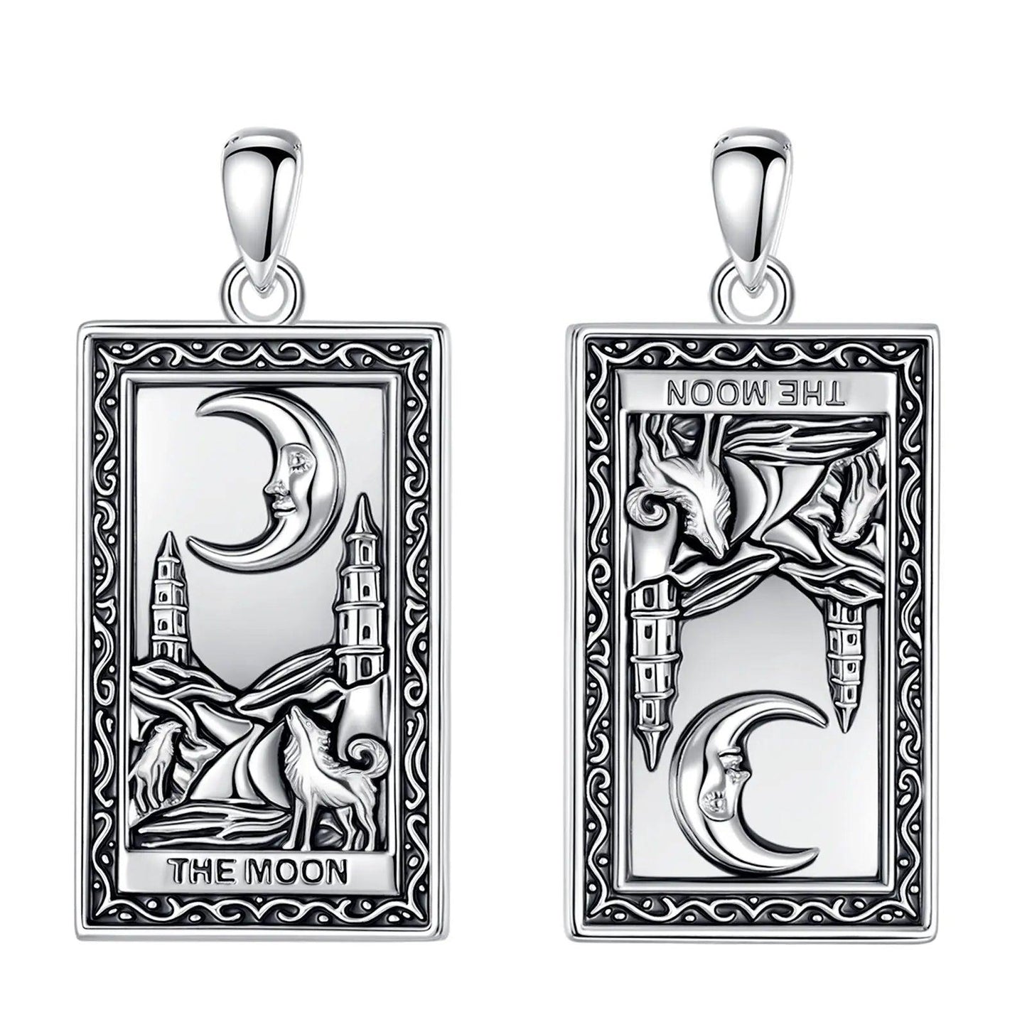 The Moon Tarot Cards Necklace Major Arcana Divination Pendant Witch Jewelry-MoonChildWorld