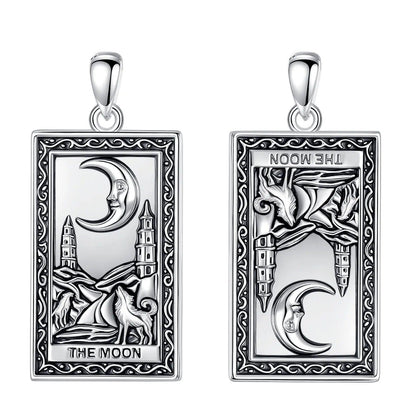 The Moon Tarot Cards Necklace Major Arcana Divination Pendant Witch Jewelry-MoonChildWorld
