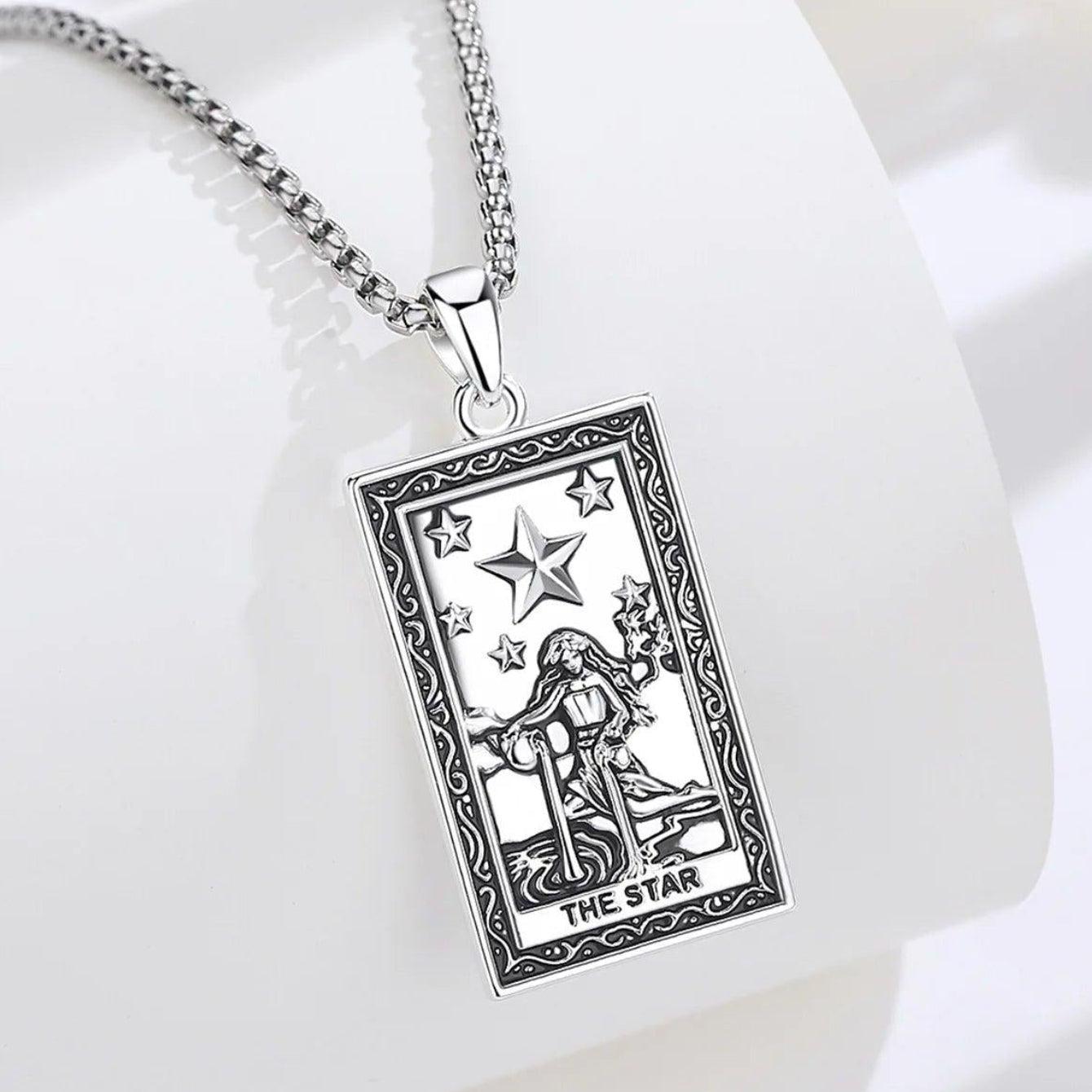 The Star Tarot Cards Necklace Major Arcana Divination Pendant Wicca Pagan Jewelry-MoonChildWorld