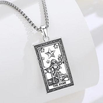 The Star Tarot Cards Necklace Major Arcana Divination Pendant Wicca Pagan Jewelry
