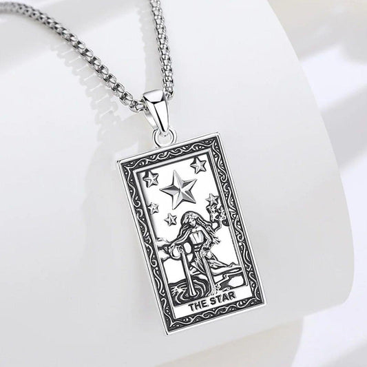 The Star Tarot Cards Necklace Major Arcana Divination Pendant Wicca Pagan Jewelry-MoonChildWorld