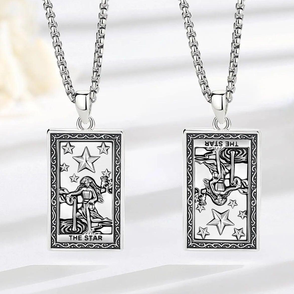 The Star Tarot Cards Necklace Major Arcana Divination Pendant Wicca Pagan Jewelry-MoonChildWorld