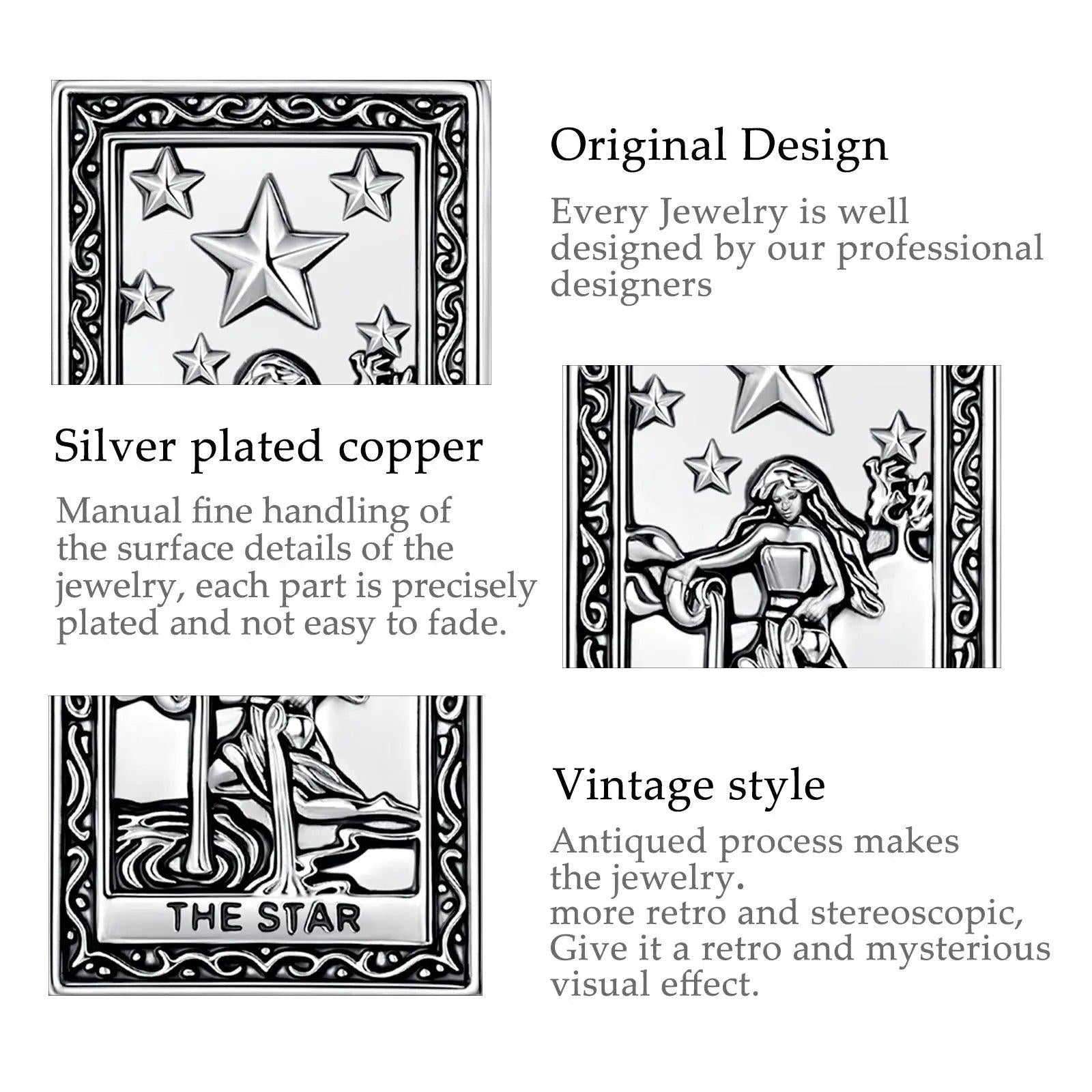 The Star Tarot Cards Necklace Major Arcana Divination Pendant Wicca Pagan Jewelry-MoonChildWorld