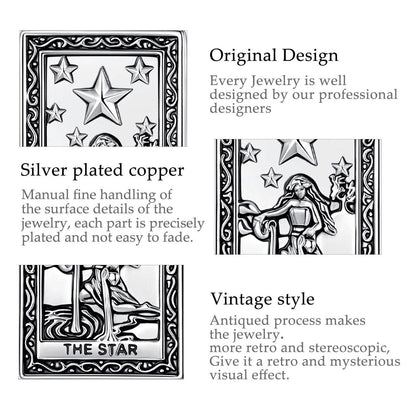 The Star Tarot Cards Necklace Major Arcana Divination Pendant Wicca Pagan Jewelry-MoonChildWorld