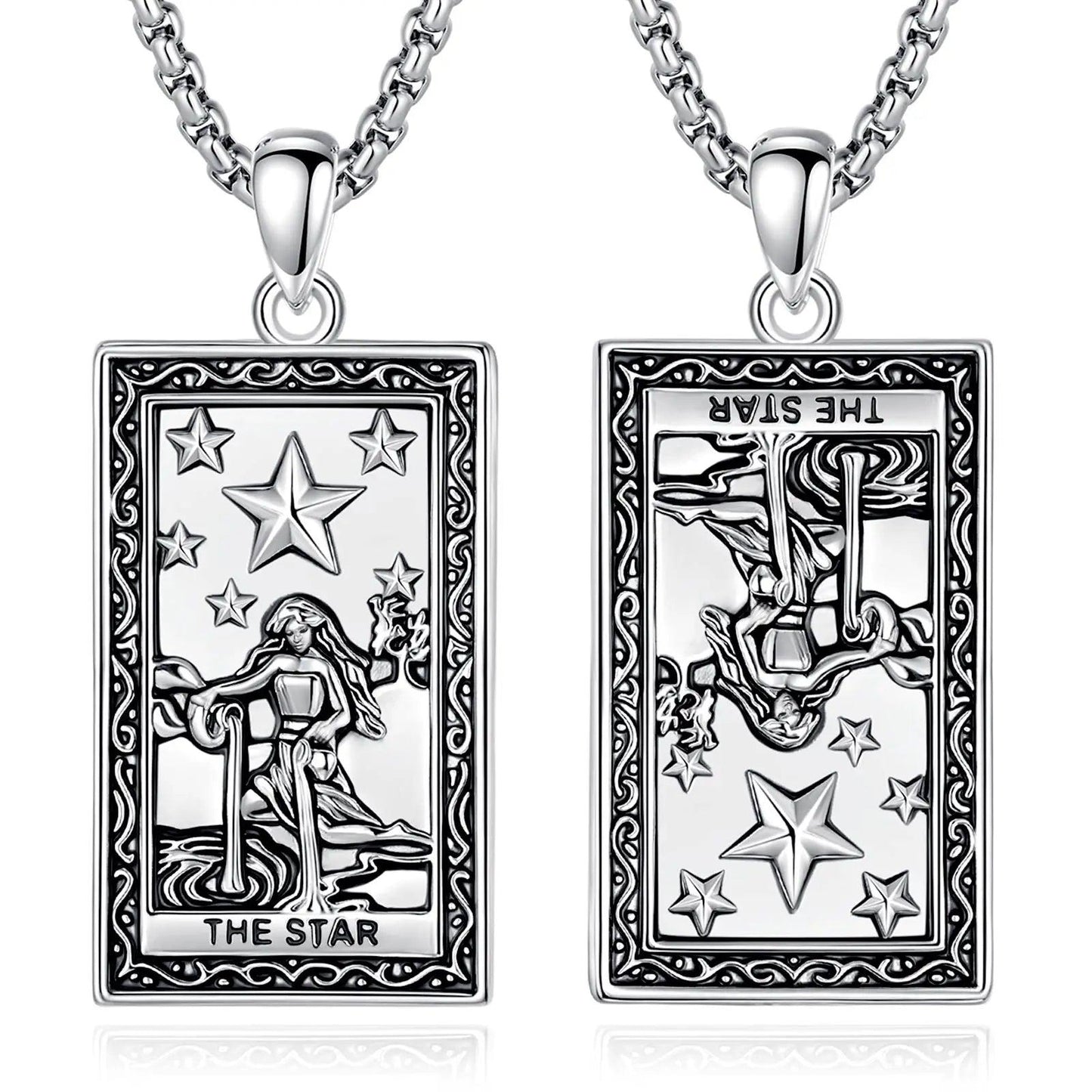 The Star Tarot Cards Necklace Major Arcana Divination Pendant Wicca Pagan Jewelry-MoonChildWorld