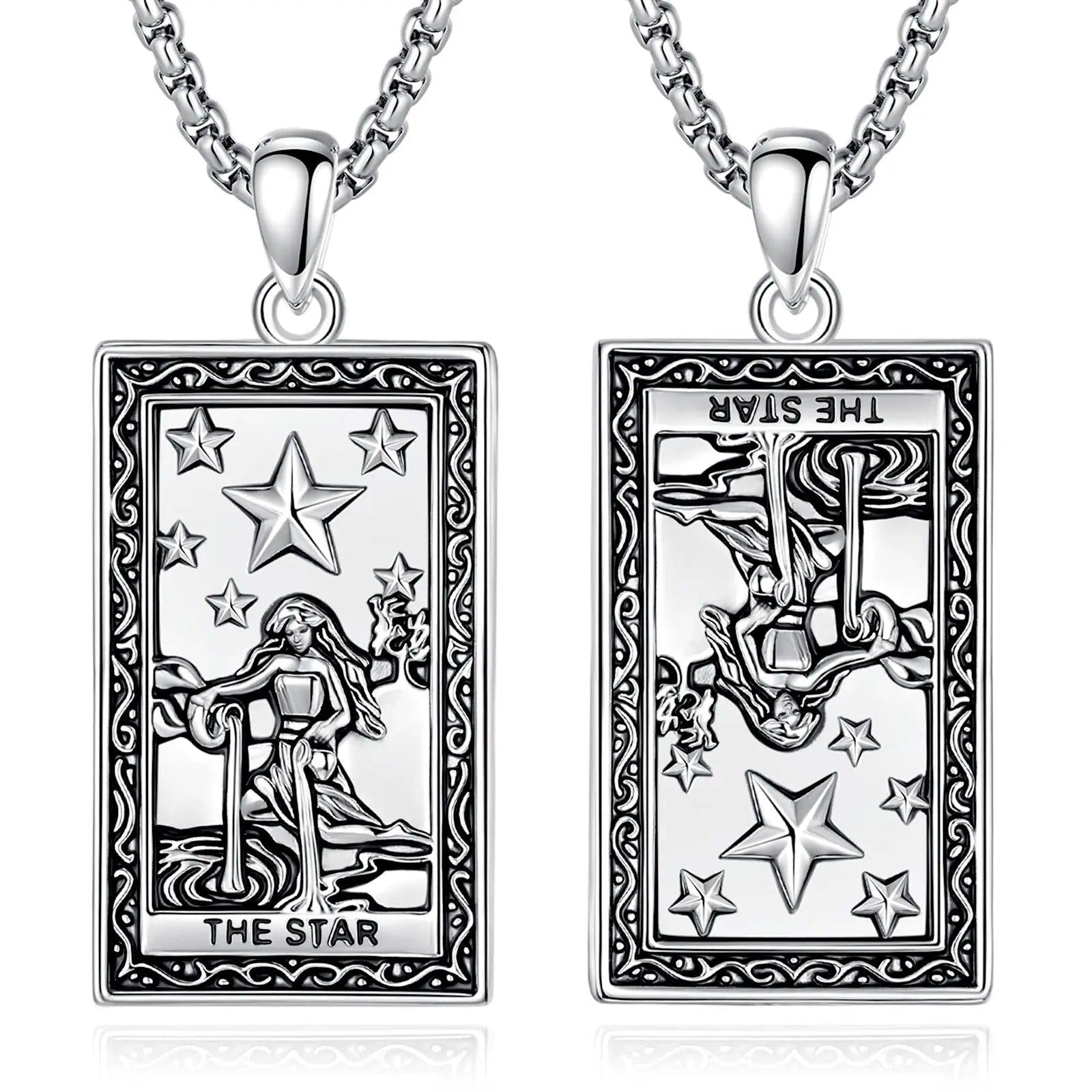 The Star Tarot Cards Necklace Major Arcana Divination Pendant Wicca Pagan Jewelry-MoonChildWorld