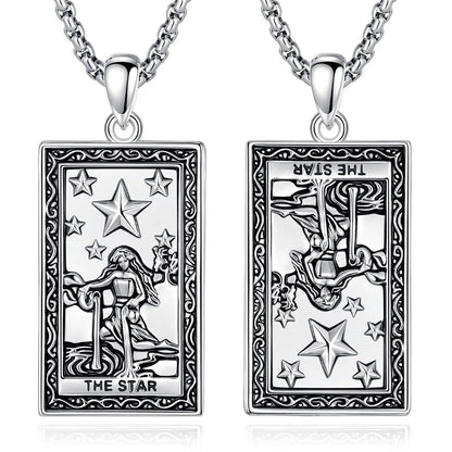The Star Tarot Cards Necklace Major Arcana Divination Pendant Wicca Pagan Jewelry-MoonChildWorld