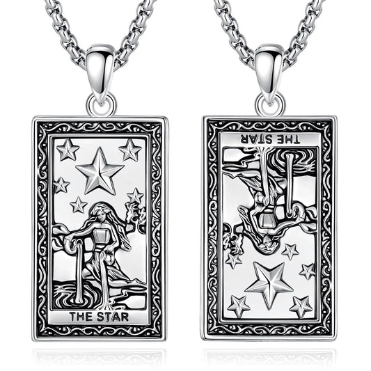 The Star Tarot Cards Necklace Major Arcana Divination Pendant Wicca Pagan Jewelry