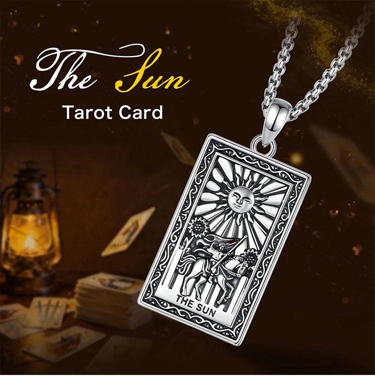 The Sun Tarot Cards Necklace Major Arcana Divination Pendant Wicca Pagan Jewelry-MoonChildWorld