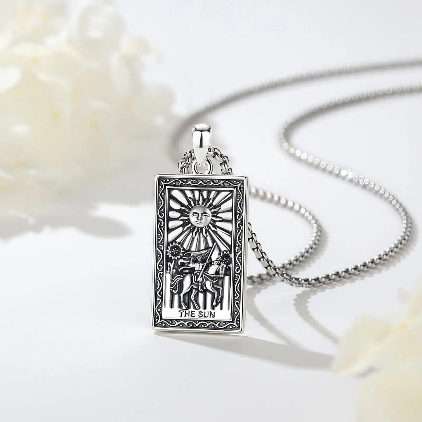 The Sun Tarot Cards Necklace Major Arcana Divination Pendant Wicca Pagan Jewelry-MoonChildWorld