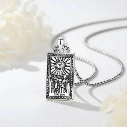 The Sun Tarot Cards Necklace Major Arcana Divination Pendant Wicca Pagan Jewelry-MoonChildWorld