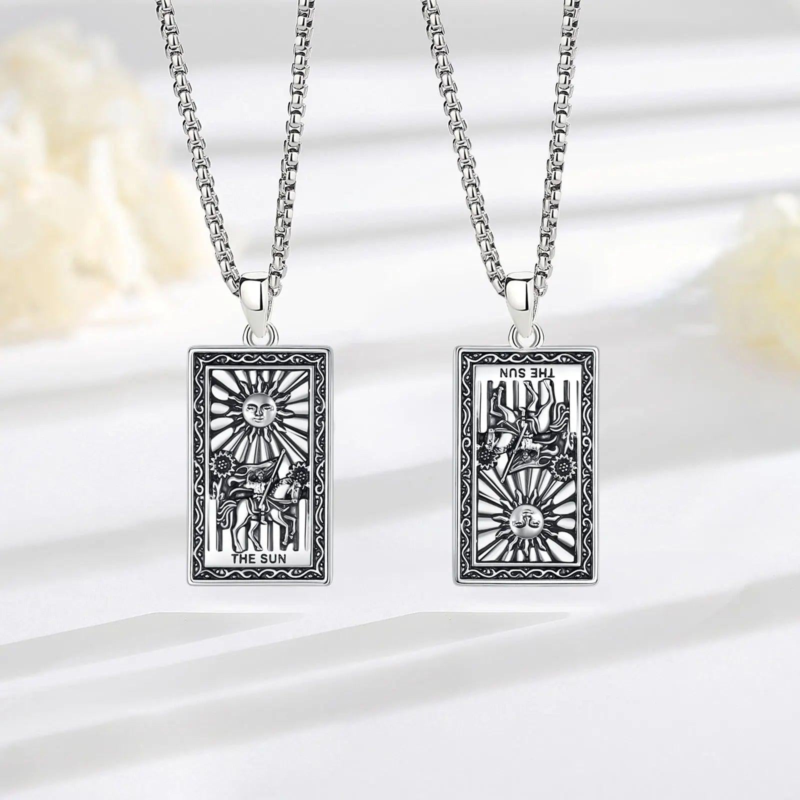 The Sun Tarot Cards Necklace Major Arcana Divination Pendant Wicca Pagan Jewelry-MoonChildWorld