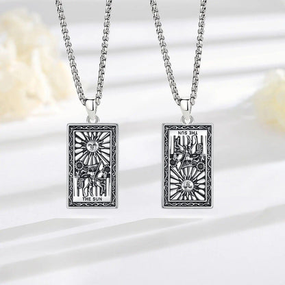 The Sun Tarot Cards Necklace Major Arcana Divination Pendant Wicca Pagan Jewelry-MoonChildWorld