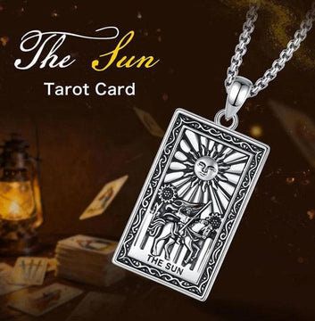 The Sun Tarot Cards Necklace Major Arcana Divination Pendant Wicca Pagan Jewelry