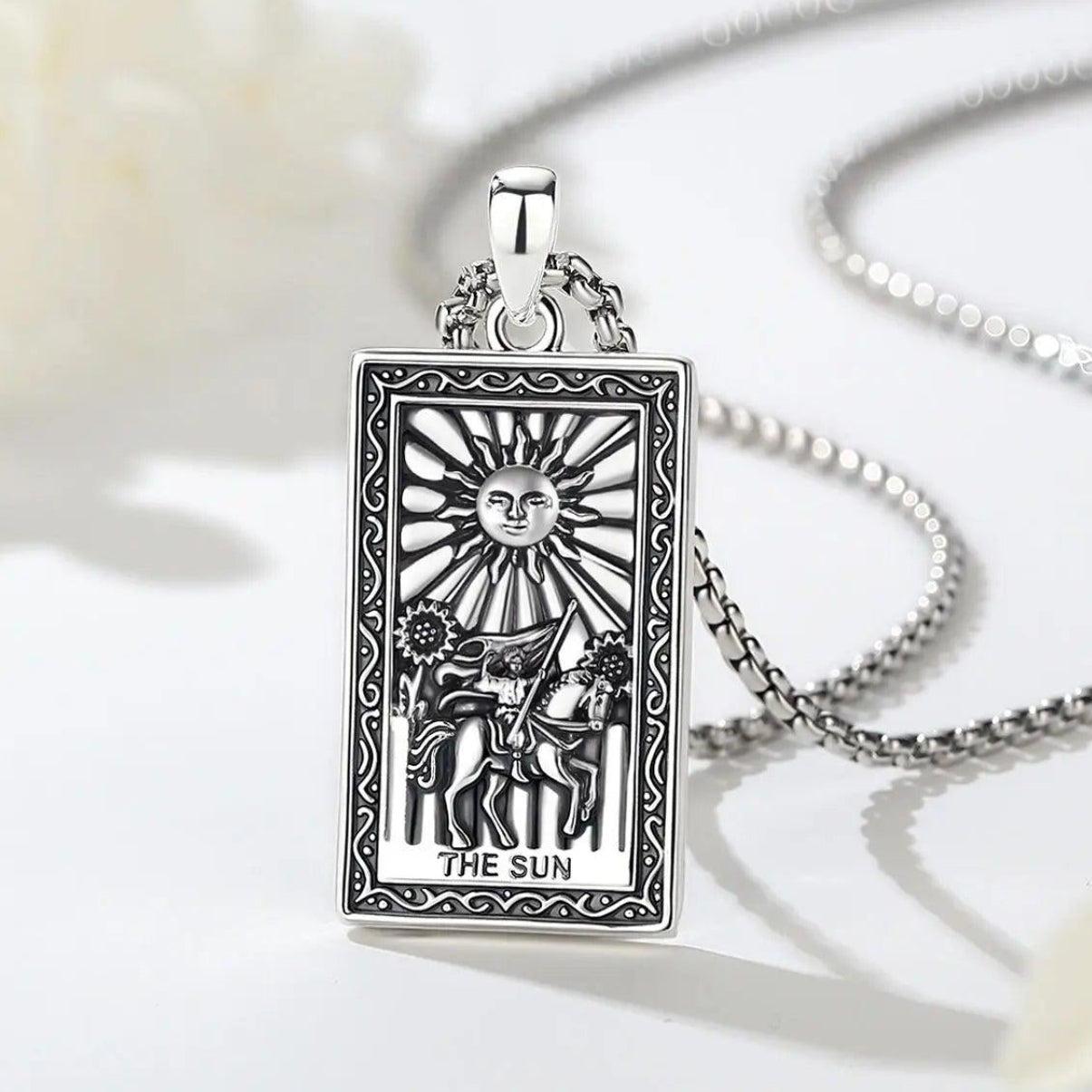 The Sun Tarot Cards Necklace Major Arcana Divination Pendant Wicca Pagan Jewelry-MoonChildWorld
